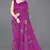 ready to wear purple silk blend floral printed saree