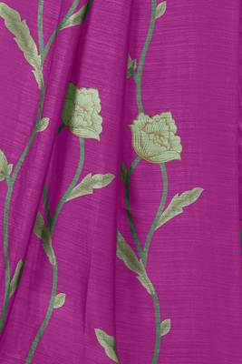 pre-stitched purple silk blend floral printed saree 3