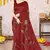 Maroon vichitra silk blend floral print ready to wear saree with unstitched blouse piece