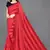 red georgette satin stripes plain pre draped saree piece