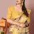 Yellow Art Silk Shibori Print/Laheriya Print Golden Zari Border Saree With Unstitched Blouse Piece