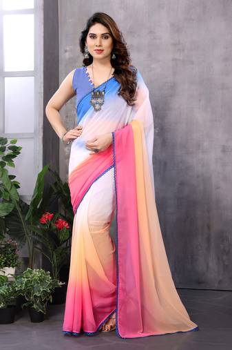 Multy Designer Georgette c One Minute Saree For Festive Party Looks
