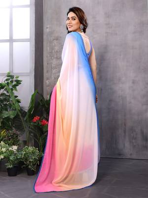 pre-stitched multy georgette c saree festive party looks 2