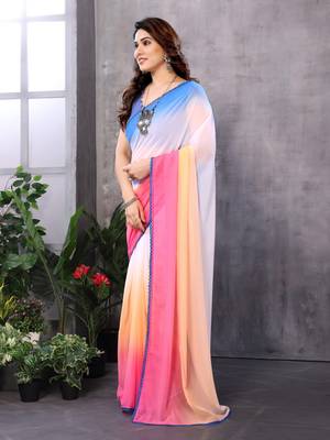 pre-stitched multy georgette c saree festive party looks 4