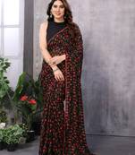 ready to wear black georgette c saree for festive party looks