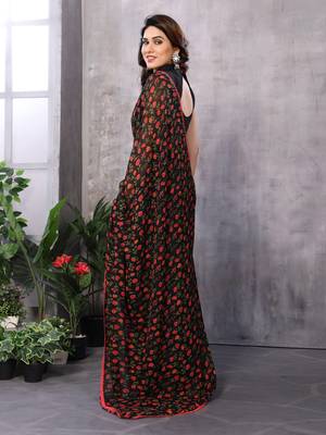 ready to wear black georgette c saree festive party looks 2