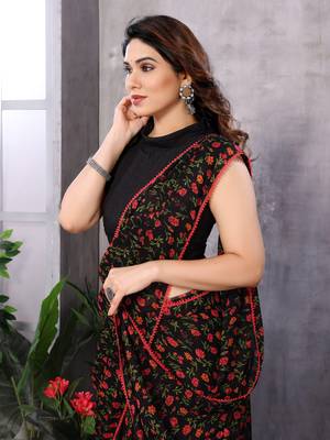 ready to wear black georgette c saree festive party looks 3