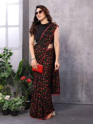 ready to wear black georgette c saree festive party looks 4