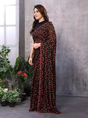 ready to wear black georgette c saree festive party looks 5