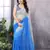 ready to wear blue georgette c saree for festive party looks