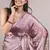 Dusty Wine Chiffon Floral Print Saree With Unstitched Blouse Piece