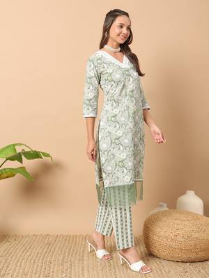 Green colour readymade salwar suit for trendy girlie festive wear looks 4