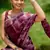 Maroon Chiffon Floral Print Plain Saree With Unstitched Blouse Piece