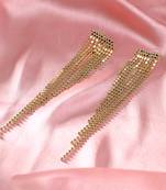 Women gold plated handcrafted tesselled dangle earrings