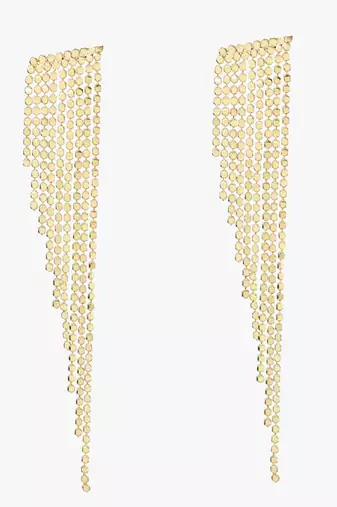 Women gold plated handcrafted tesselled dangle earrings