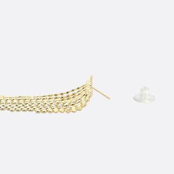 Women gold plated handcrafted tesselled dangle earrings 3