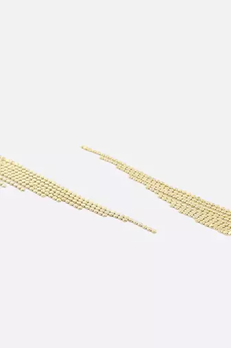 Women gold plated handcrafted tesselled dangle earrings