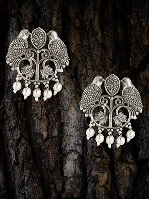 Women parrot design silver plated german earrings 1