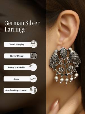 Women parrot design silver plated german earrings 5
