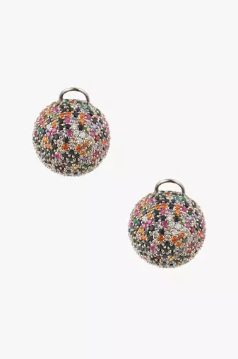 Women multicolor stone-studded circular earrings