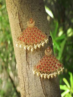 Women gold plated 24ct handcrafted earing 1