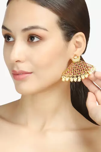 Women gold plated 24ct handcrafted earing