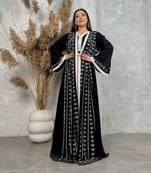 Black Kaftan Georgette Embroidered Stone work Stitched Dress Party Wear Wedding Dresses