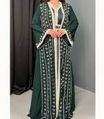 Green Kaftan Georgette Embroidered Stone work Stitched Dress Party Wear Wedding Dresses