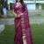 Women Wine Bandhej Silk And Zari Weaving Rich Pallu Saree With Blouse For Women