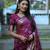 Women Wine Bandhej Silk And Zari Weaving Rich Pallu Saree With Blouse For Women