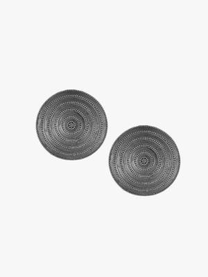 Silver-plated circular studs 3