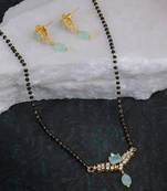 Gold-plated stone-studded pearl beaded traditional mangalsutra