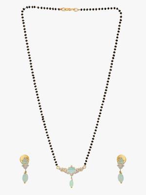 Gold-plated stone-studded pearl beaded traditional mangalsutra 3