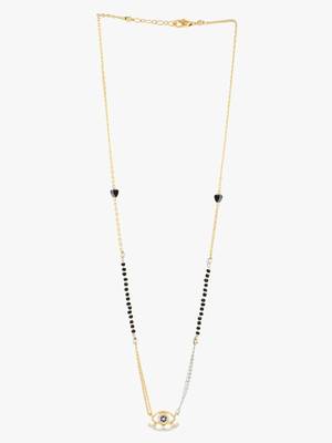 Gold-plated eye shape stone-studded traditional mangalsutra 3