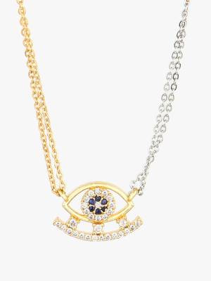 Gold-plated eye shape stone-studded traditional mangalsutra 4