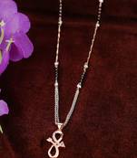 Rose gold-plated s-arrow shape stone-studded traditional mangalsutra