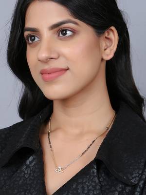 Gold-plated eye shape stone-studded traditional mangalsutra 5