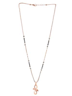 Rose gold-plated s-arrow shape stone-studded traditional mangalsutra 3