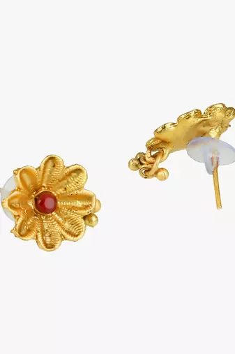 Gold-plated stone-studded with golden pearls traditional mangalsutra