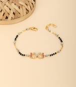 Women gold plated stone-studded traditional mangalsutra bracelet
