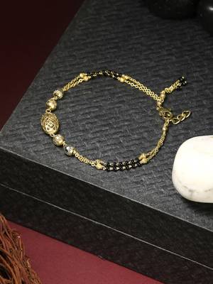 Women gold plated beaded stone mangalsutra/bracelet 1