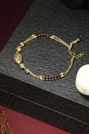 Women gold plated beaded stone mangalsutra/bracelet