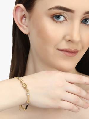 Women gold plated beaded stone mangalsutra/bracelet 2
