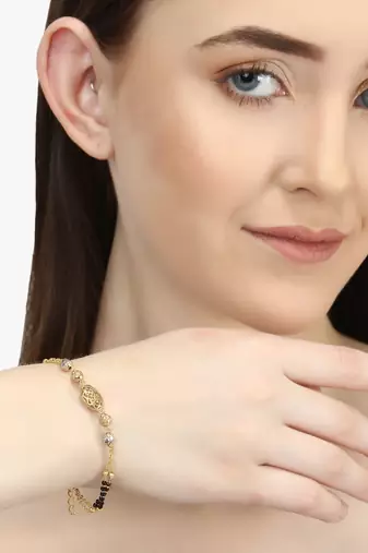Women gold plated beaded stone mangalsutra/bracelet