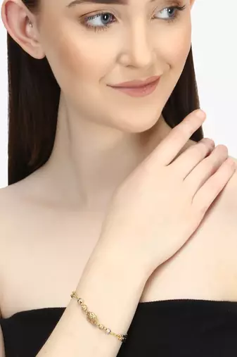 Women gold plated beaded stone mangalsutra/bracelet