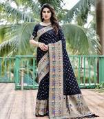 Women Black Bandehj Silk  And  Bandhani Type For Zari Weaving Rich Pallu Saree With Blouse For Women