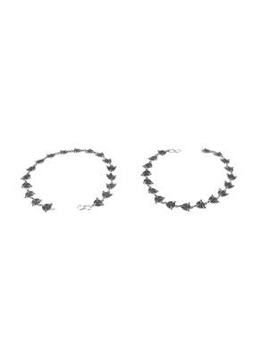 Silver-plated stone-studded handcrafted anklets 4