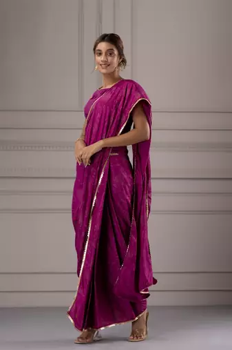 Ethnic Motifs Printed Satin Saree