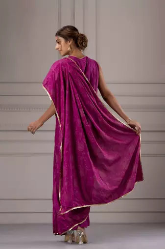 Ethnic Motifs Printed Satin Saree