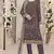 Dark grey embroidered faux georgette semi stitched salwar suit